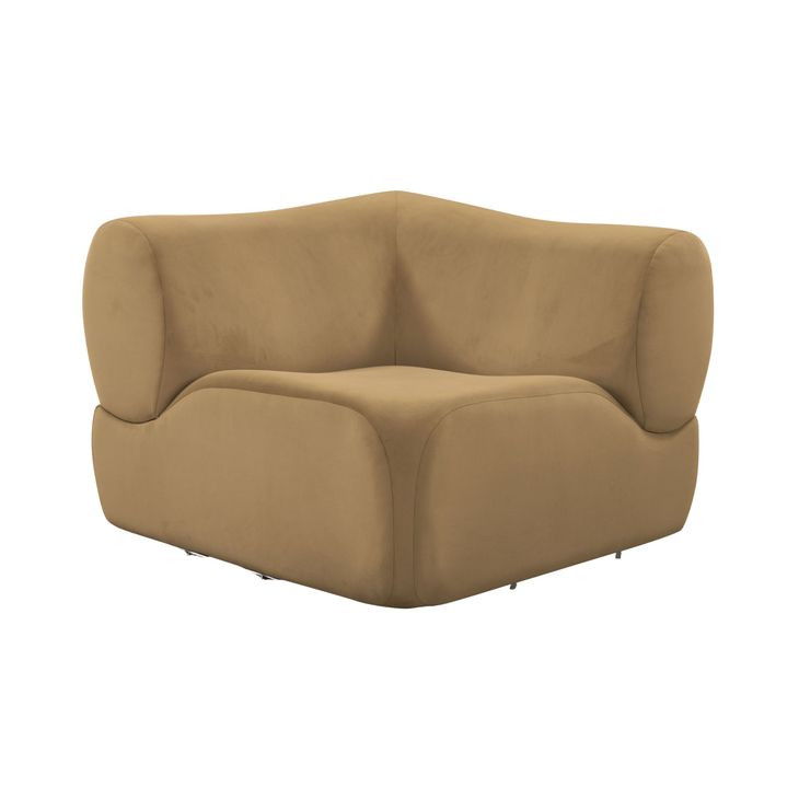 Zenith Latte Brown Velvet Corner Wedge
