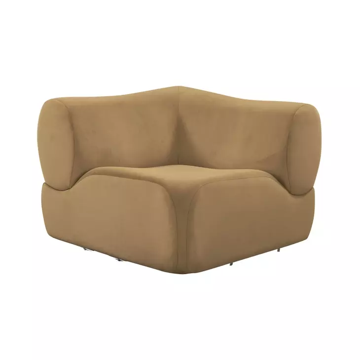 Zenith Latte Brown Velvet Corner Wedge