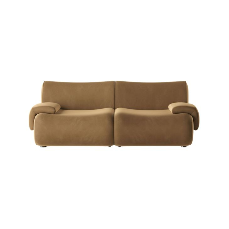 Zenith Latte Brown Velvet Modular Loveseat