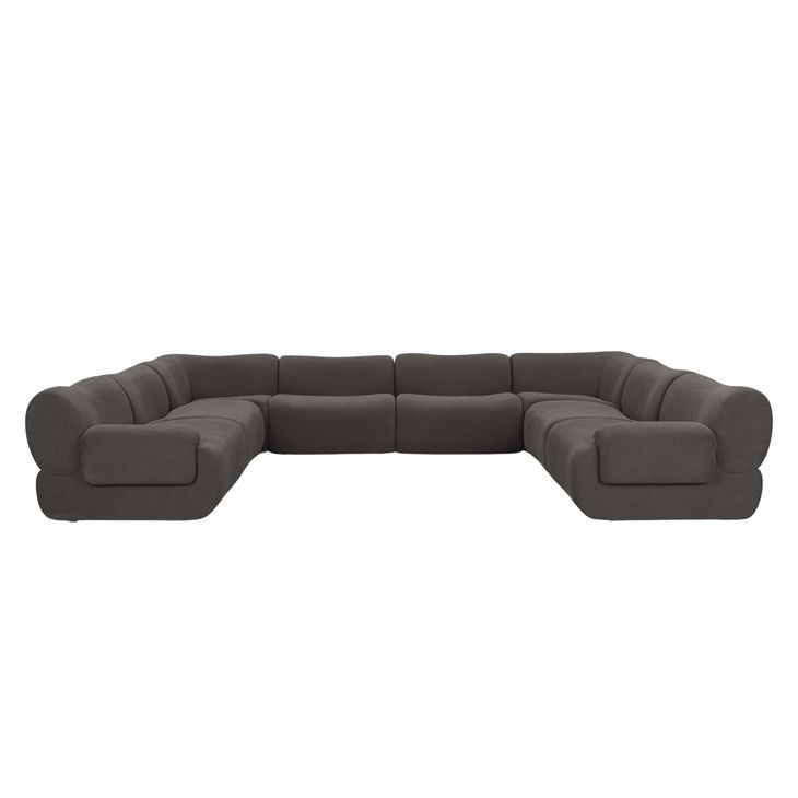 Zenith Charcoal Gray Upcycled Fabric Modular Large U-Sectional