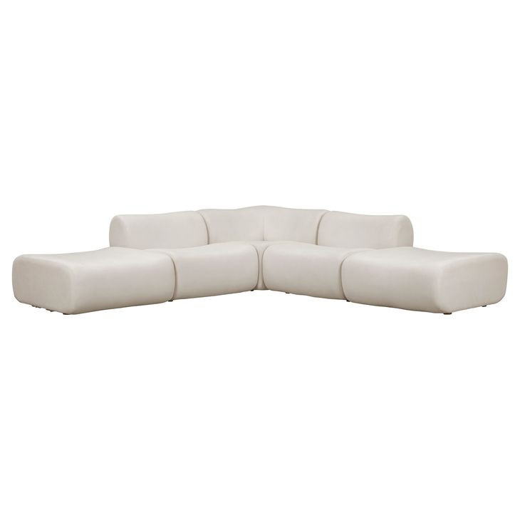 Zenith Cream Upcycled Fabric Modular Sectional