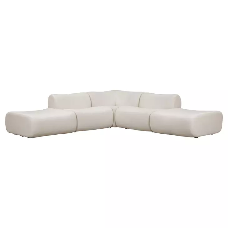 Zenith Cream Upcycled Fabric Modular Sectional