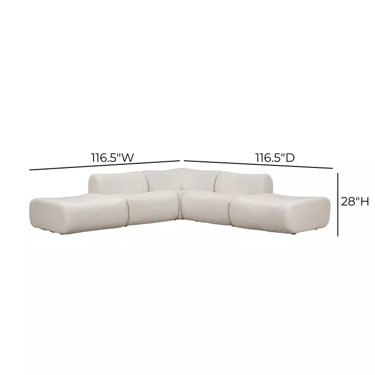 Zenith Cream Upcycled Fabric Modular Sectional