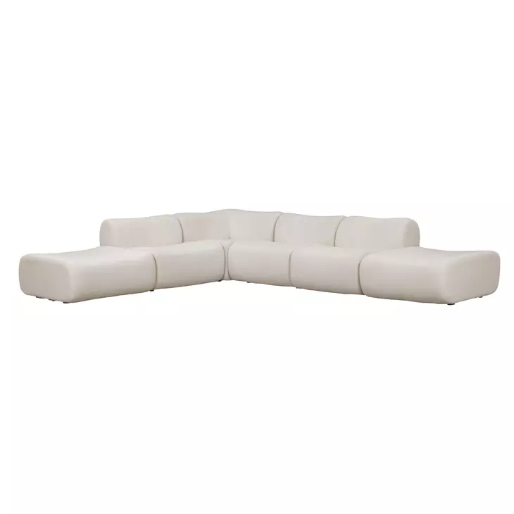 Zenith Cream Upcycled Fabric Modular Large L-Sectional