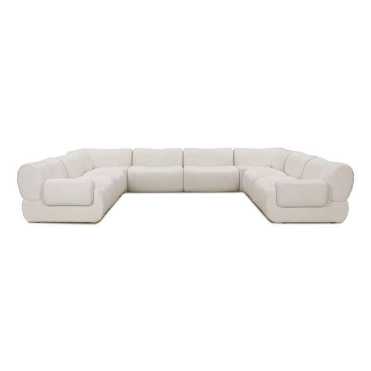 Zenith Cream Upcycled Fabric Modular Large U-Sectional