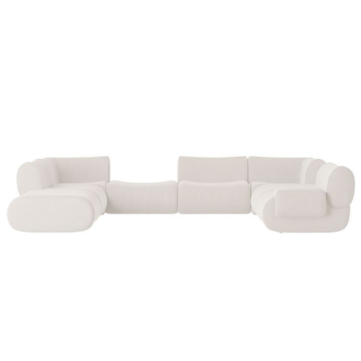 Zenith Cream Upcycled Fabric Modular Large RAF Sectional