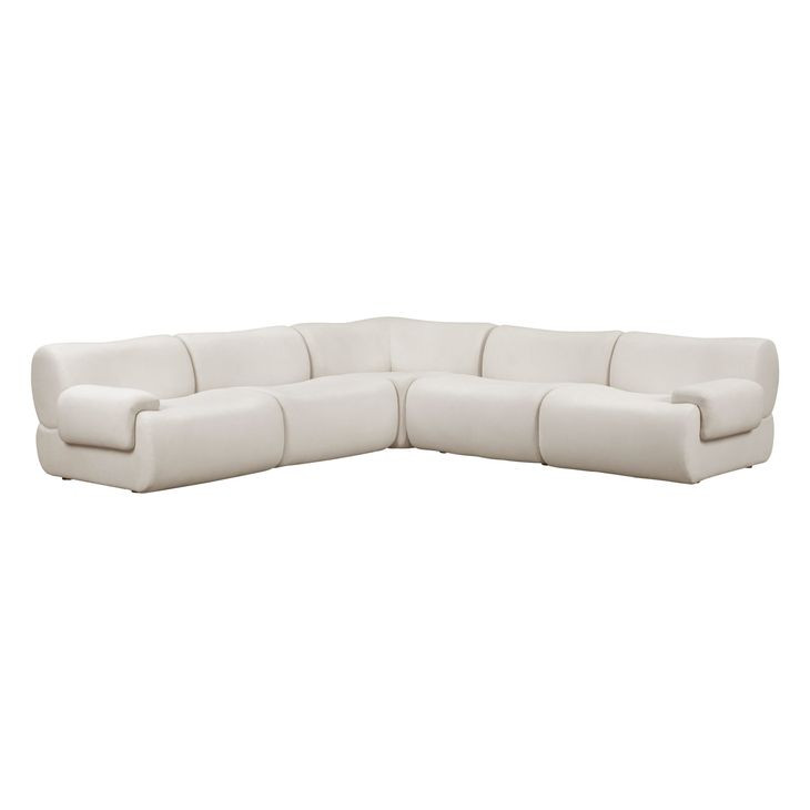 Zenith Cream Upcycled Fabric Modular L-Sectional
