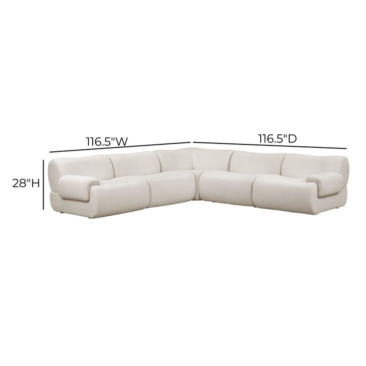 Zenith Cream Upcycled Fabric Modular L-Sectional