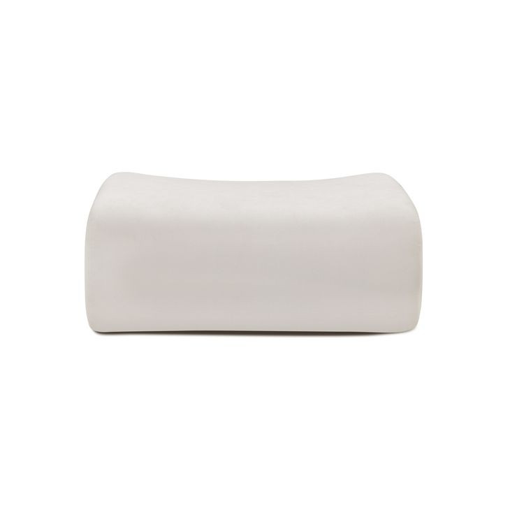 Zenith Cream Upcycled Fabric Ottoman