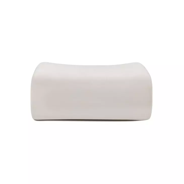 Zenith Cream Upcycled Fabric Ottoman