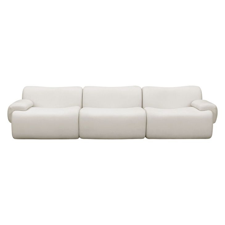 Zenith Cream Upcycled Fabric Modular 117" Sofa