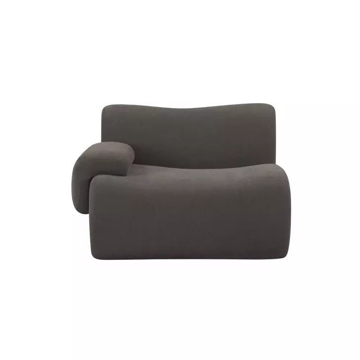 Zenith Charcoal Gray Upcycled Fabric LAF Corner Chair