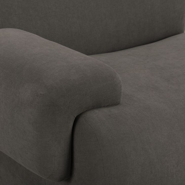 Zenith Charcoal Gray Upcycled Fabric Living Room Set