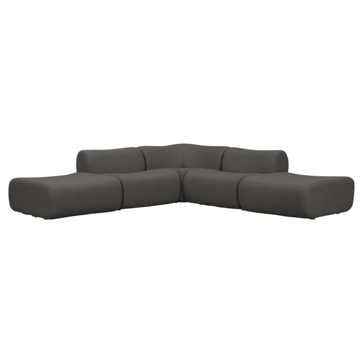 Zenith Charcoal Gray Upcycled Fabric Modular 5-Piece Sectional