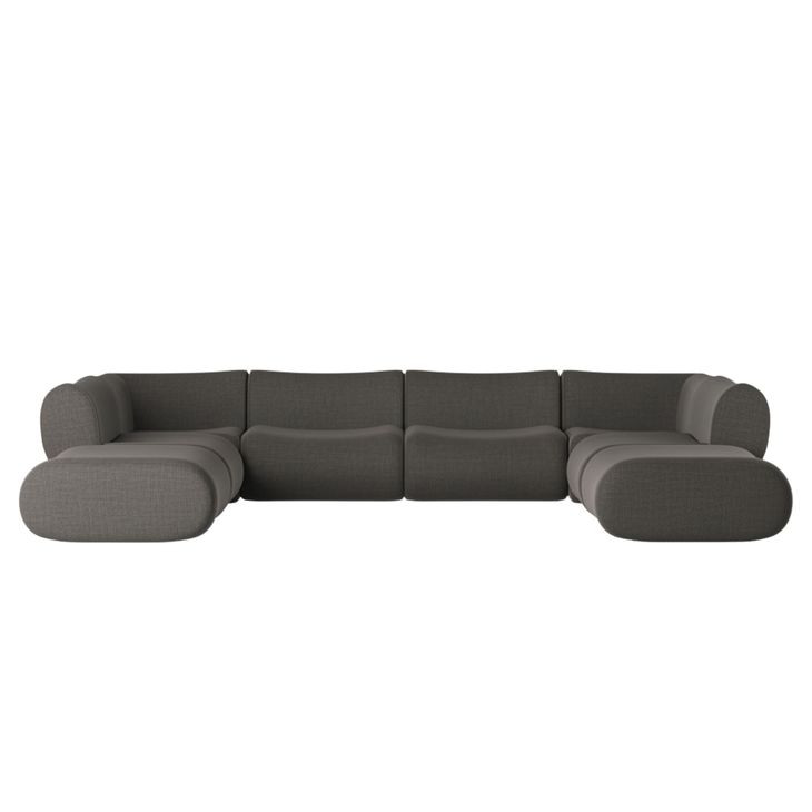 Zenith Charcoal Gray Upcycled Fabric Modular U-Sectional