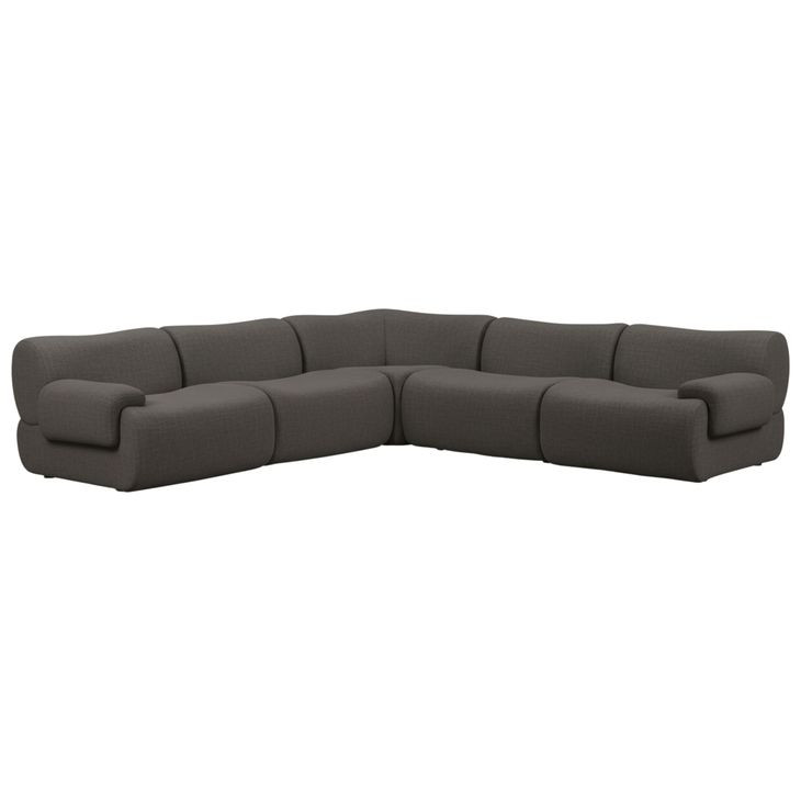 Zenith Charcoal Gray Upcycled Fabric Modular L-Sectional