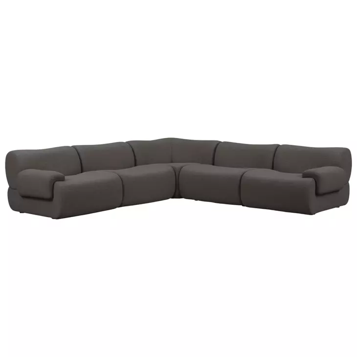 Zenith Charcoal Gray Upcycled Fabric Modular L-Sectional