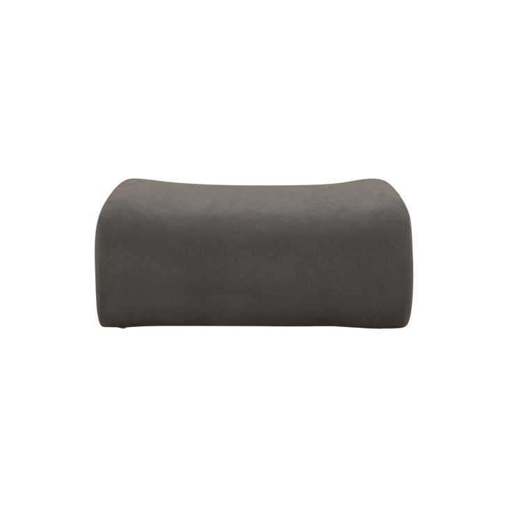 Zenith Charcoal Gray Upcycled Fabric Ottoman