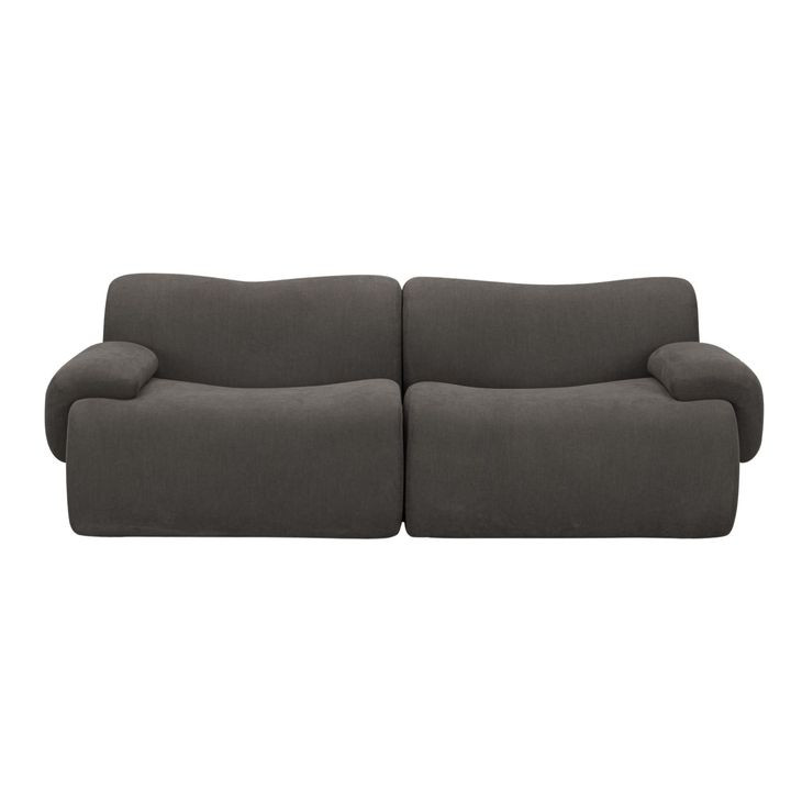 Zenith Charcoal Gray Upcycled Fabric Modular Loveseat