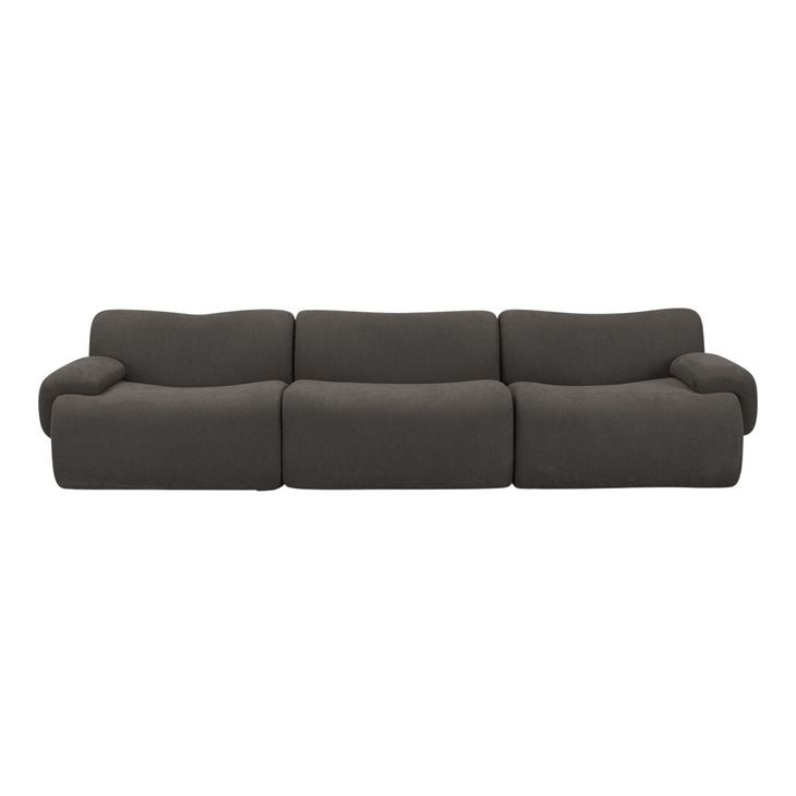Zenith Charcoal Gray Upcycled Fabric Modular Sofa