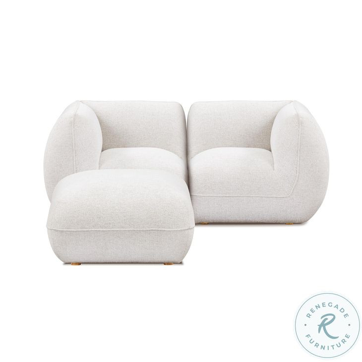 Arezza Stone White Basketweave Modular Small Sectional