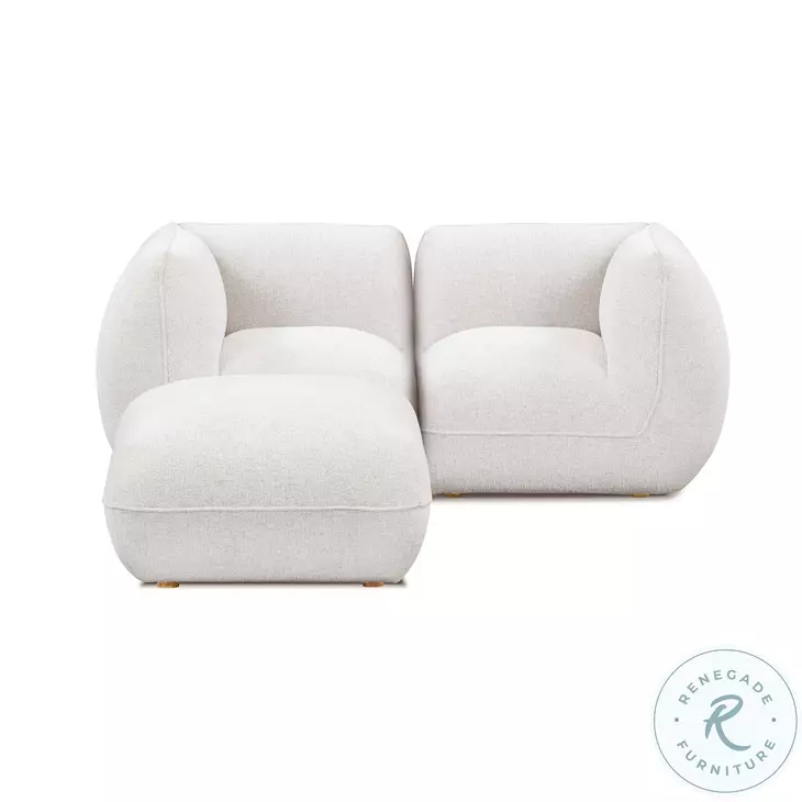 Arezza Stone White Basketweave Modular Small Sectional
