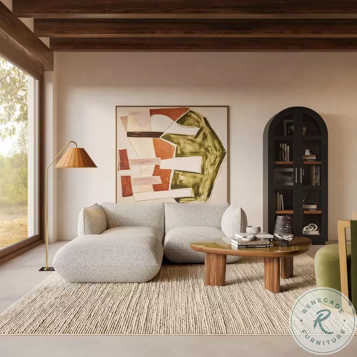 Arezza Stone White Basketweave Modular Small Sectional
