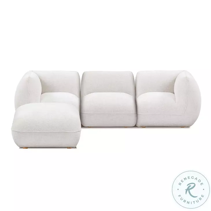 Arezza Stone White Basketweave Modular Sectional