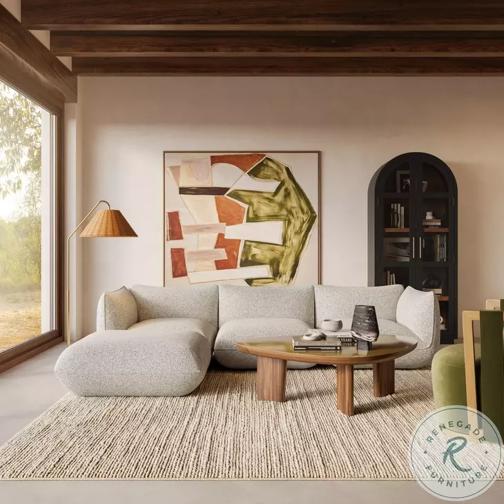 Arezza Stone White Basketweave Modular Sectional