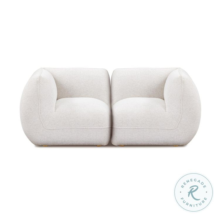 Arezza Stone White Basketweave Modular Loveseat