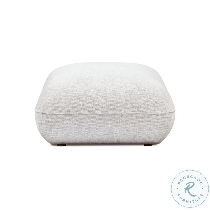 Arezza Stone White Basketweave Ottoman