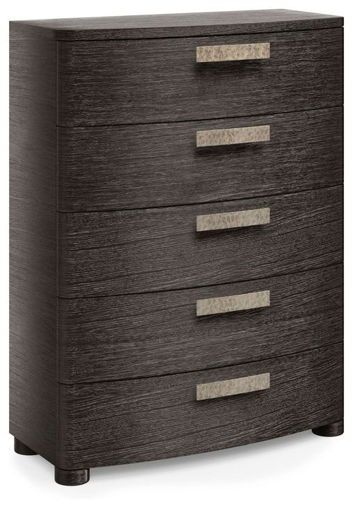 Geneve Brown Tall 5 Drawer Chest