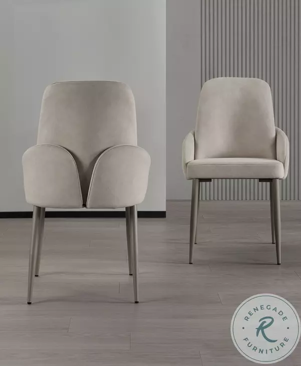 RH 6370 Luxurious Champagne Light Gray Dining Chair