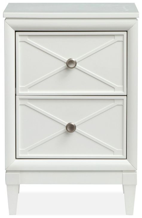 Springhouse Whisper White 2 Drawer Nightstand with USB Charging