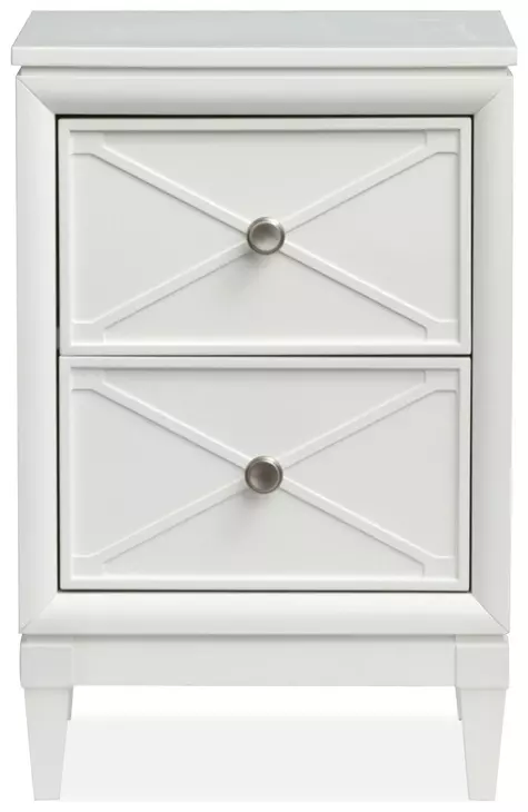 Springhouse Whisper White 2 Drawer Nightstand with USB Charging
