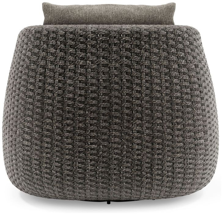 Sarene Gray Upholstered Outdoor Swivel Accent Chair