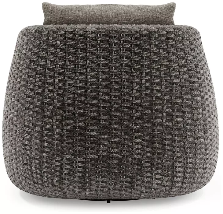 Sarene Gray Upholstered Outdoor Swivel Accent Chair