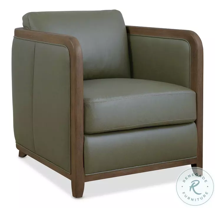 Brindle Hollow Verona Forest Leather Accent Chair