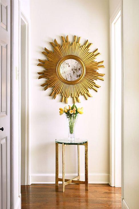 Ricky Gold Round Glass Top Side Table