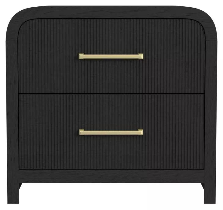 Woodridge Black 2 Drawer Nightstand with USB Charging