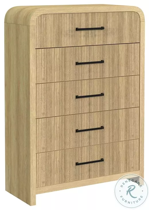 Woodridge Natural 5 Drawer Chest