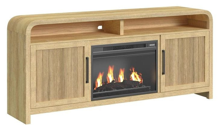 Woodridge Natural Fireplace Cabinet