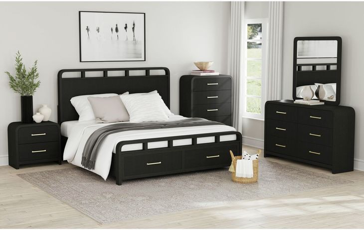 Woodridge Black King Storage Bed