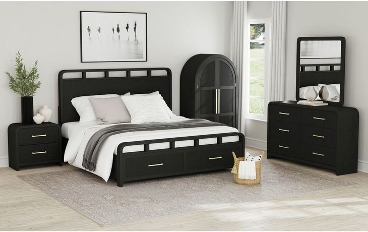 Woodridge Black King Storage Bed