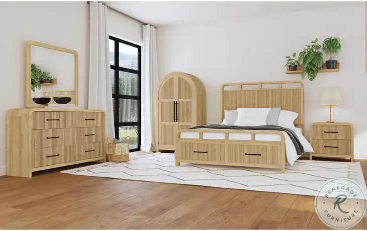 Woodridge Natural Full Storage Panel Bed