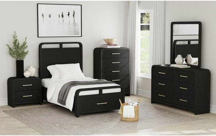 Woodridge Black 6 Drawer Dresser