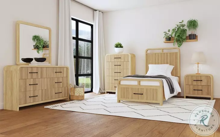 Woodridge Natural Twin Storage Panel Bed