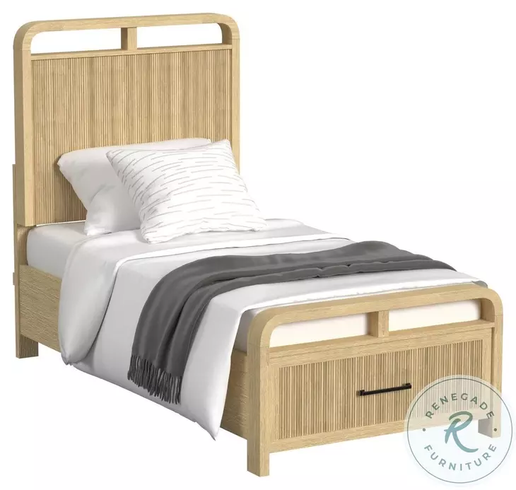 Woodridge Natural Twin Storage Panel Bed