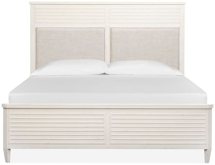 Echo Isles Sea Pearl and Driftwood California King Upholstered Panel Bed