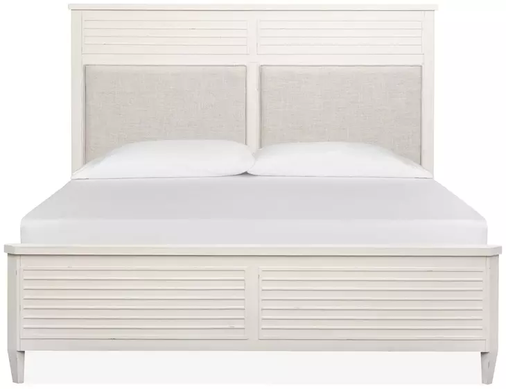 Whisperbay Sea Pearl and Driftwood California King Upholstered Panel Bed